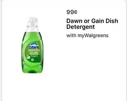 Walgreens Dawn or Gain Dish Detergent offer