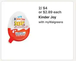 Walgreens Kinder Joy offer