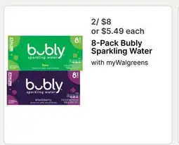 Walgreens 8-Pack Bubly Sparkling Water offer