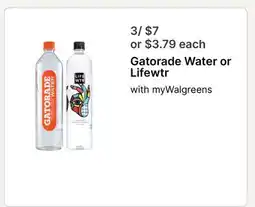 Walgreens Gatorade Water or Lifewtr offer