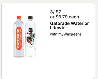 Walgreens Gatorade Water or Lifewtr offer