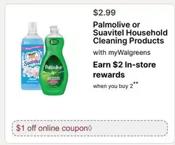 Walgreens Palmolive or Suavitel Household Cleaning Products offer