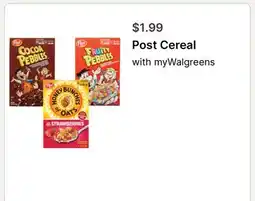 Walgreens Post Cereal offer