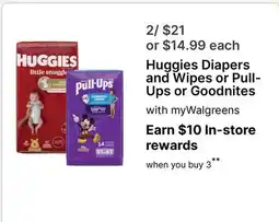 Walgreens Huggies Diapers and Wipes or Pull-Ups or Goodnites offer