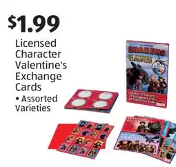 Aldi Licensed Character Valentine's Exchange Cards offer