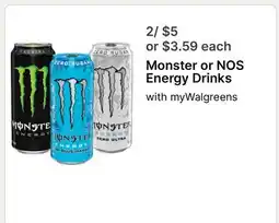 Walgreens Monster or NOS Energy Drinks offer