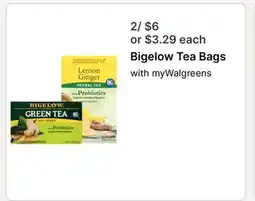 Walgreens Bigelow Tea Bags offer