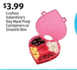 Aldi Crofton Valentine's Day Meal Prep Containers or Snackle Box offer
