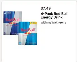 Walgreens 4-Pack Red Bull Energy Drink offer