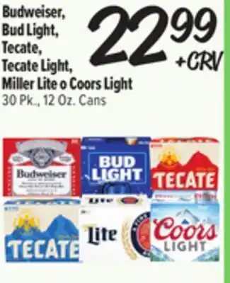El Super Fresh Budweiser, Bud Light, Tecate, Tecate Light, Miller Lite o Coors Light offer