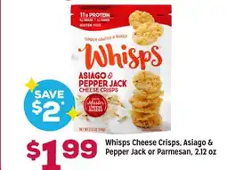 Grocery Outlet Whisps Cheese Crisps, Asiago & Pepper Jack or Parmesan offer