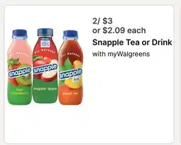 Walgreens Snapple Tea or Drink offer