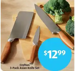 Aldi Crofton 3-Pack Asian Knife Set offer