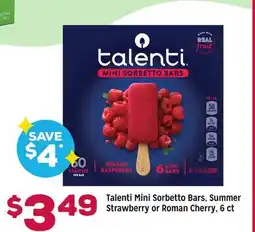 Grocery Outlet Talenti Mini Sorbetto Bars, Summer Strawberry or Roman Cherry offer
