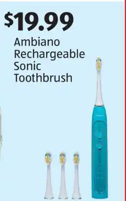 Aldi Ambiano Rechargeable Sonic Toothbrush offer