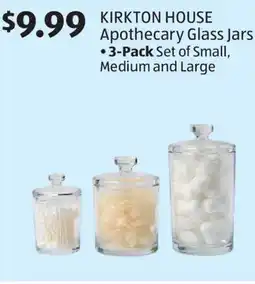 Aldi KIRKTON HOUSE Apothecary Glass Jars offer