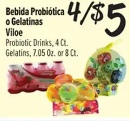El Super Viloe Probiotic Drinks, 4Ct. Gelatins, 7.05Oz. or 8Ct offer