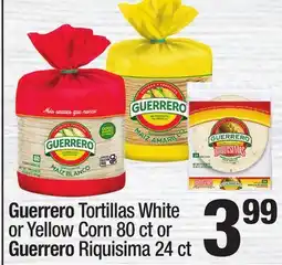 Super King Markets Guerrero Tortillas White or Yellow Corn 80 ct or Guerrero Riquisima 24 ct offer