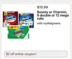 Walgreens Bounty or Charmin offer