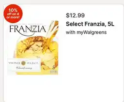 Walgreens Select Franzia offer