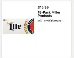 Walgreens 18-Pack Miller Products offer