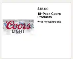 Walgreens 18-Pack Coors Products offer