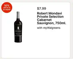 Walgreens Robert Mondavi Private Selection Cabarnet Sauvignon, 750ml offer