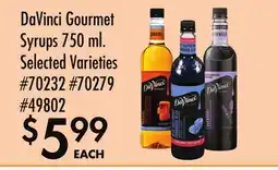 Smart & Final DaVinci Gourmet Syrups offer