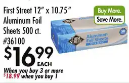 Smart & Final First Street 12 x 10.75 Aluminum Foil Sheets offer