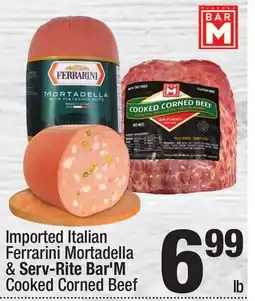 Super King Markets Ferrarini Mortadella & Serv-RiteBar'M Cooked Corned Beef offer