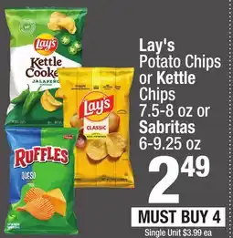 Super King Markets Lay's Potato Chips or Kettle Chips 7.5-8 oz or Sabritas 6-9.25 oz offer