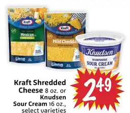 Foodmaxx Kraft Shredded Cheese 8 oz. or Knudsen Sour Cream 16 oz offer