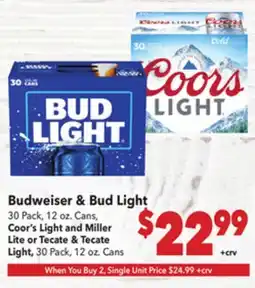 Vallarta Supermarkets Budweiser & Bud Light offer