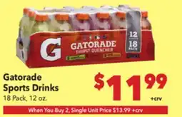 Vallarta Supermarkets Gatorade Sports Drinks offer