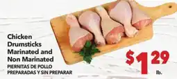 Vallarta Supermarkets Chicken Drumsticks Marinated and Non Marinated / PIERNITAS DE POLLO PREPARADAS Y SIN PREPARAR offer