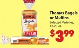 Vallarta Supermarkets Thomas Bagels or Muffins offer
