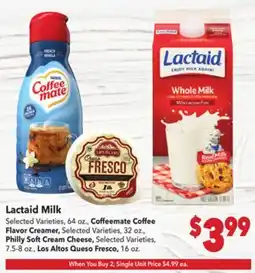 Vallarta Supermarkets Lactaid Milk offer