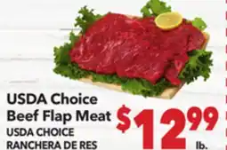 Vallarta Supermarkets USDA Choice Beef Flap Meat / USDA CHOICE RANCHERA DE RES offer