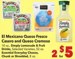 Vallarta Supermarkets El Mexicano Queso Fresco Casero and Queso Cremoso offer