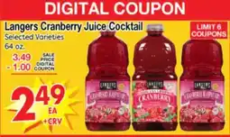 Superior Grocers Langers Cranberry Juice Cocktail offer