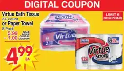 Superior Grocers Virtue Bath Tissue 24 Count or Paper Towel offer