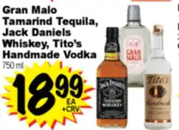 Superior Grocers Gran Malo Tamarind Tequila, Jack Daniels Whiskey, Tito's Handmade Vodka offer