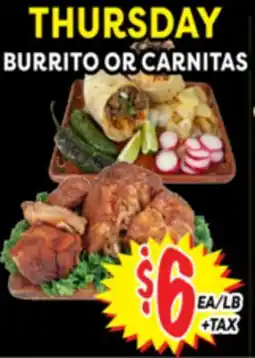 Superior Grocers BURRITO OR CARNITAS offer
