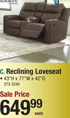 Menards Reclining Loveseat offer