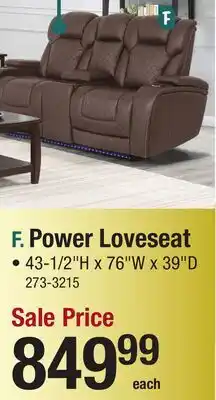 Menards Power Loveseat offer