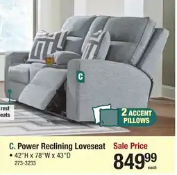 Menards Power Reclining Loveseat offer