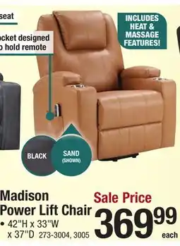Menards Madison Power Lift Chair offer