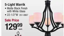 Menards 5-Light Warrik CHANDELIERS offer