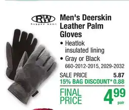 Menards Men's Deerskin Leather Palm Gloves offer