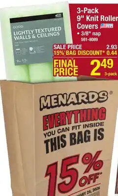 Menards 3-Pack 9 Knit Roller Covers offer